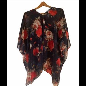 Navy Floral Blouse XL